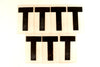 Vintage Industrial Marquee Sign Letter "T", Black on Clear Thick Acrylic, 7" tall (c.1970s) - thirdshift