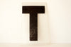 Vintage Industrial Marquee Sign Letter "T", Black on Clear Thick Acrylic, 7" tall (c.1970s) - thirdshift