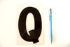 Vintage Industrial Marquee Sign Letter "Q", Black on Clear Thick Acrylic, 7" tall (c.1970s) - thirdshift