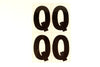 Vintage Industrial Marquee Sign Letter "Q", Black on Clear Thick Acrylic, 7" tall (c.1970s) - thirdshift