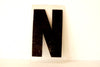 Vintage Industrial Marquee Sign Letter "N", Black on Clear Thick Acrylic, 7" tall (c.1970s) - thirdshift