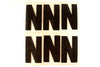 Vintage Industrial Marquee Sign Letter "N", Black on Clear Thick Acrylic, 7" tall (c.1970s) - thirdshift