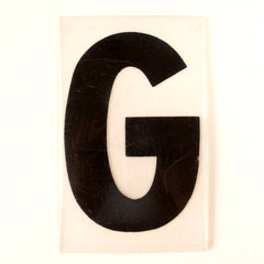Vintage Industrial Marquee Sign Letter "G", Black on Clear Thick Acrylic, 7" tall (c.1970s) - thirdshift