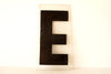 Vintage Industrial Marquee Sign Letter "E", Black on Clear Thick Acrylic, 7" tall (c.1970s) - thirdshift