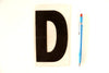 Vintage Industrial Marquee Sign Letter "D", Black on Clear Thick Acrylic, 7" tall (c.1970s) - thirdshift