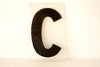 Vintage Industrial Marquee Sign Letter "C", Black on Clear Thick Acrylic, 7" tall (c.1970s) - thirdshift