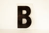 Vintage Industrial Marquee Sign Letter "B", Black on Clear Thick Acrylic, 7" tall (c.1970s) - thirdshift