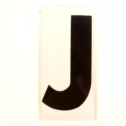 Vintage Industrial Marquee Sign Letter "J", Black on Clear Thick Acrylic, 7" tall (c.1970s) - thirdshift