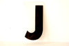 Vintage Industrial Marquee Sign Letter "J", Black on Clear Thick Acrylic, 7" tall (c.1970s) - thirdshift