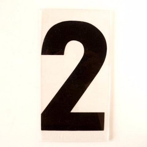 Vintage Industrial Marquee Number "2" Sign, Black on Clear Thick Acrylic, 7" (c.1970s) - thirdshift