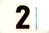 Vintage Industrial Marquee Number "2" Sign, Black on Clear Thick Acrylic, 7" (c.1970s) - thirdshift