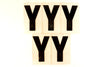 Vintage Industrial Marquee Sign Letter "Y", Black on Clear Thick Acrylic, 7" tall (c.1970s) - thirdshift