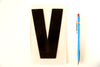 Vintage Industrial Marquee Sign Letter "V", Black on Clear Thick Acrylic, 7" tall (c.1970s) - thirdshift