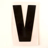 Vintage Industrial Marquee Sign Letter "V", Black on Clear Thick Acrylic, 7" tall (c.1970s) - thirdshift