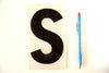 Vintage Industrial Marquee Sign Letter "S", Black on Clear Thick Acrylic, 7" tall (c.1970s) - thirdshift