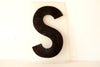 Vintage Industrial Marquee Sign Letter "S", Black on Clear Thick Acrylic, 7" tall (c.1970s) - thirdshift