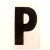 Vintage Industrial Marquee Sign Letter "P", Black on Clear Thick Acrylic, 7" tall (c.1970s) - thirdshift