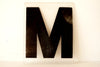 Vintage Industrial Marquee Sign Letter "M", Black on Clear Thick Acrylic, 7" tall (c.1970s) - thirdshift