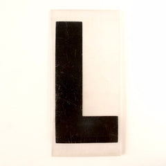 Vintage Industrial Marquee Sign Letter "L", Black on Clear Thick Acrylic, 7" tall (c.1970s) - thirdshift