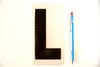 Vintage Industrial Marquee Sign Letter "L", Black on Clear Thick Acrylic, 7" tall (c.1970s) - thirdshift