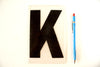 Vintage Industrial Marquee Sign Letter "K", Black on Clear Thick Acrylic, 7" tall (c.1970s) - thirdshift
