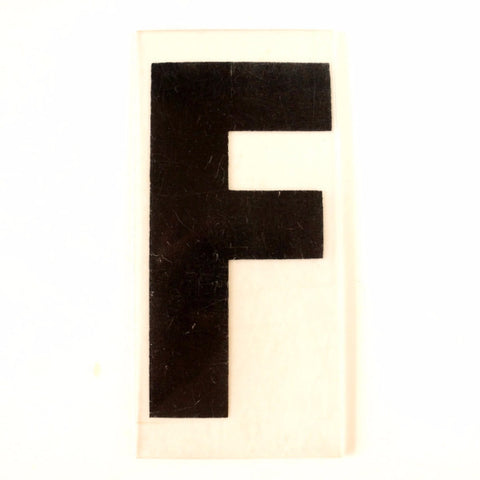 Vintage Industrial Marquee Sign Letter "F", Black on Clear Thick Acrylic, 7" tall (c.1970s) - thirdshift