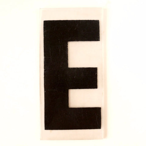 Vintage Industrial Marquee Sign Letter "E", Black on Clear Thick Acrylic, 7" tall (c.1970s) - thirdshift