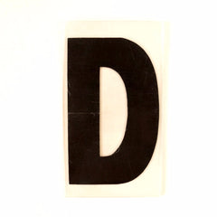 Vintage Industrial Marquee Sign Letter "D", Black on Clear Thick Acrylic, 7" tall (c.1970s) - thirdshift