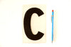 Vintage Industrial Marquee Sign Letter "C", Black on Clear Thick Acrylic, 7" tall (c.1970s) - thirdshift