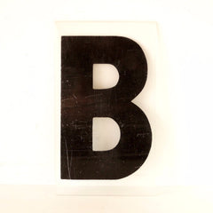 Vintage Industrial Marquee Sign Letter "B", Black on Clear Thick Acrylic, 7" tall (c.1970s) - thirdshift