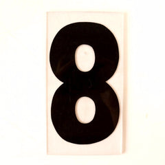 Vintage Industrial Marquee Number "8" Sign, Black on Clear Thick Acrylic, 7" (c.1970s) - thirdshift