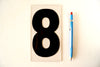 Vintage Industrial Marquee Number "8" Sign, Black on Clear Thick Acrylic, 7" (c.1970s) - thirdshift