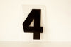 Vintage Industrial Marquee Number "4" Sign, Black on Clear Thick Acrylic, 7" (c.1970s) - thirdshift