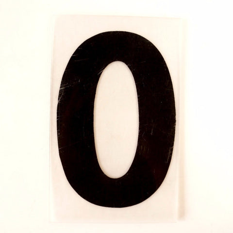 Vintage Industrial Marquee Number "0" Sign, Black on Clear Thick Acrylic, 7" (c.1970s) - thirdshift
