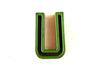 Vintage Industrial Letter "U" Black with Green and Red Paint, 2" tall (c.1940s) - thirdshift