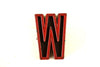 Vintage Industrial Letter "W" Black with Green and Red Paint, 2" tall (c.1940s) - thirdshift