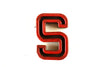 Vintage Industrial Letter "S" Black with Red and Green Paint, 2" tall (c.1940s) - thirdshift