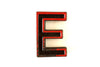 Vintage Industrial Letter "E" Black with Green and Red Paint, 2" tall (c.1940s) - thirdshift
