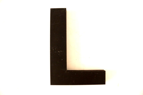 Vintage Industrial Letter "L" 3D Sign Letter in Black Heavy Plastic, 5" tall (c.1980s) - thirdshift