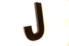 Vintage Industrial Letter "J" 3D Sign Letter in Black Heavy Plastic, 5" tall (c.1980s) - thirdshift