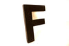 Vintage Industrial Letter "F" 3D Sign Letter in Black Heavy Plastic, 5" tall (c.1980s) - thirdshift