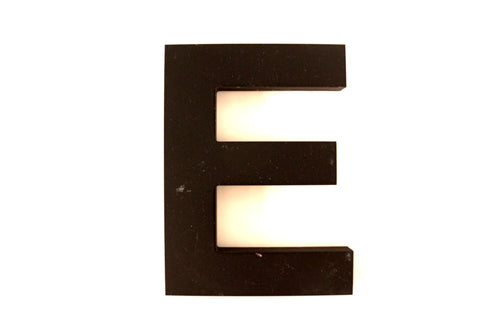 Vintage Industrial Letter "E" 3D Sign Letter in Black Heavy Plastic, 5" tall (c.1980s) - thirdshift