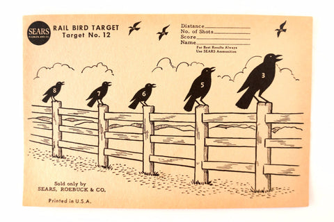 Vintage Sears Rail Bird Target No. 12 Paper Shooting Target, 9 x 6 inches (c.1940s) - thirdshift