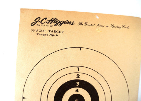 Vintage J.C. Higgins 50 Foot Target No. 6 Paper Shooting Target, 6 x 9 ...