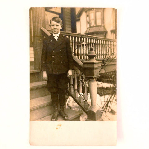 Antique Photograph Post Card of Young Boy (c.1900s) - thirdshift