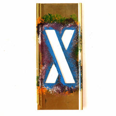 Vintage Brass Stencil Letter "X" Reese's Interlocking Stencils, 4" tall (c.1950s) - thirdshift