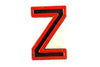 Vintage Industrial Letter "Z" Black with Red and Green Paint, 2" tall (c.1940s) - thirdshift