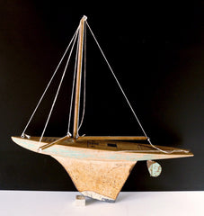 Vintage Keystone Jacrim Wood Pond Boat by Jacrim Keystone Mfg. 20" (c.1930s) - thirdshift