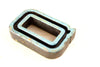 Vintage Industrial Letter "Q" Black with Light Blue and Light Green Paint, 2" tall (c.1940s) - thirdshift