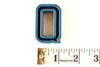 Vintage Industrial Letter "Q" Black with Blue and Orange Paint, 2" tall (c.1940s) - thirdshift